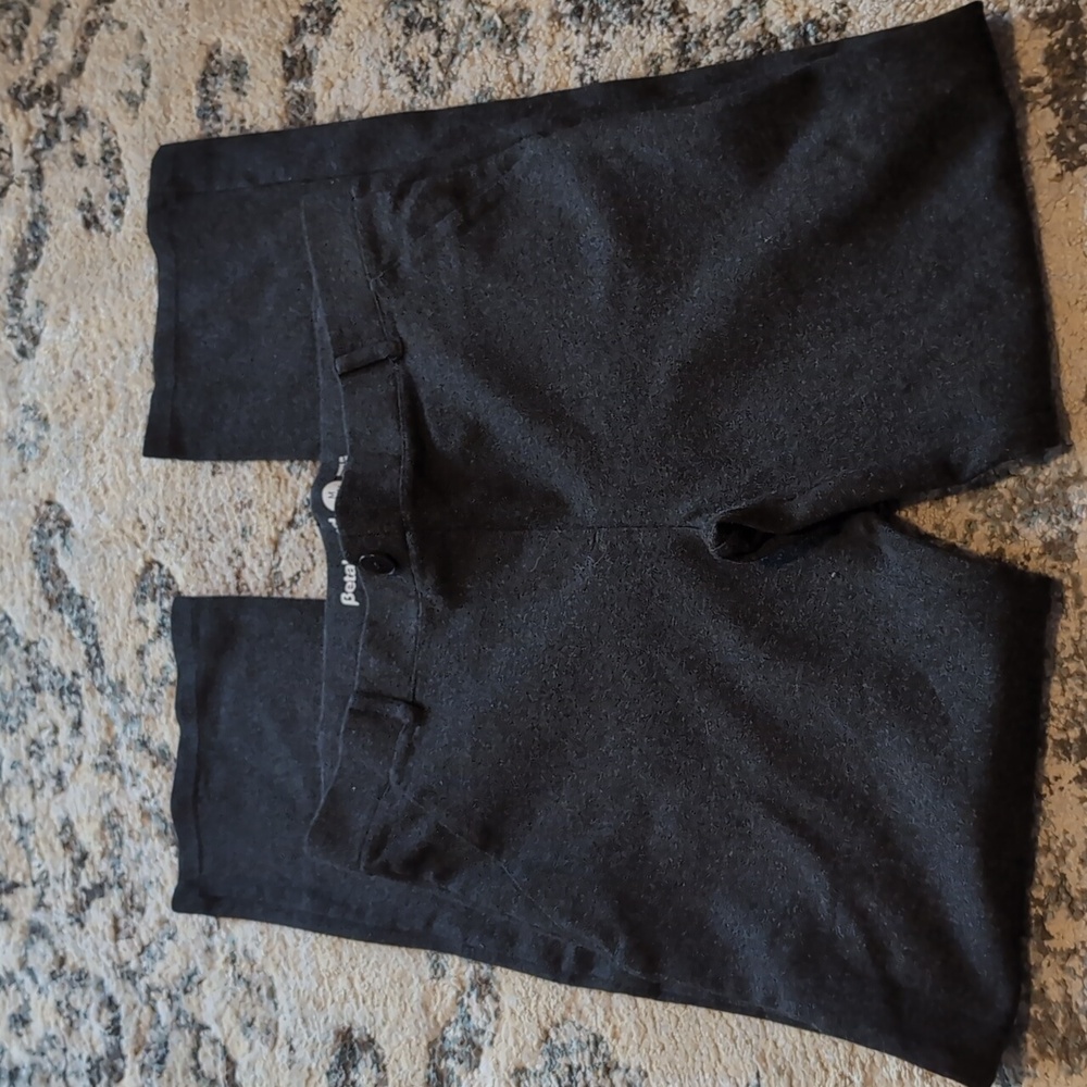 BetaBrand Straight Leg Classic Dress Pants - Petite Medium Grey academia